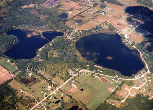 Skinner Lake & Bronson Lake in Lapeer County, Michigan